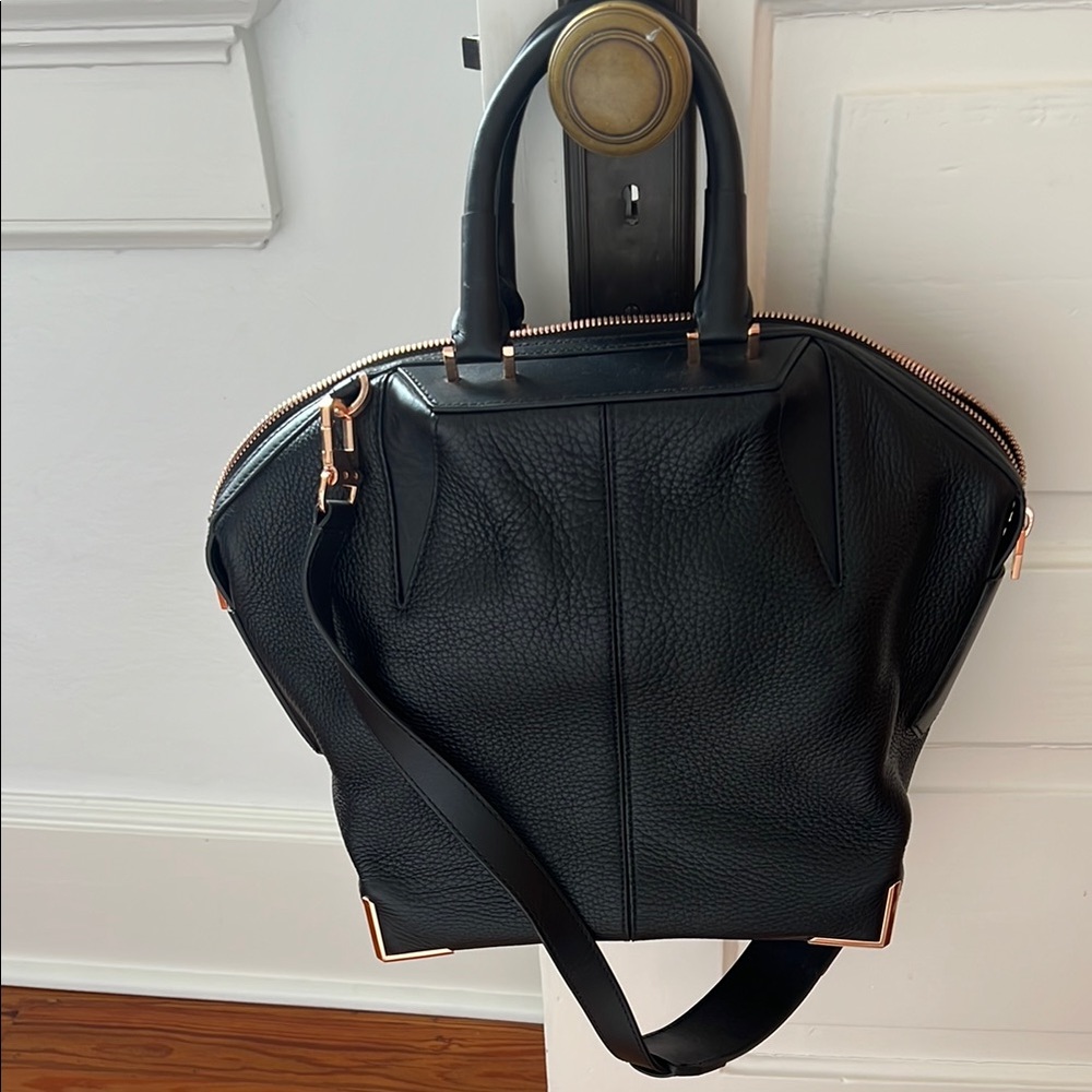 Alexander Wang Black Shoulder Bag with Gold Accents